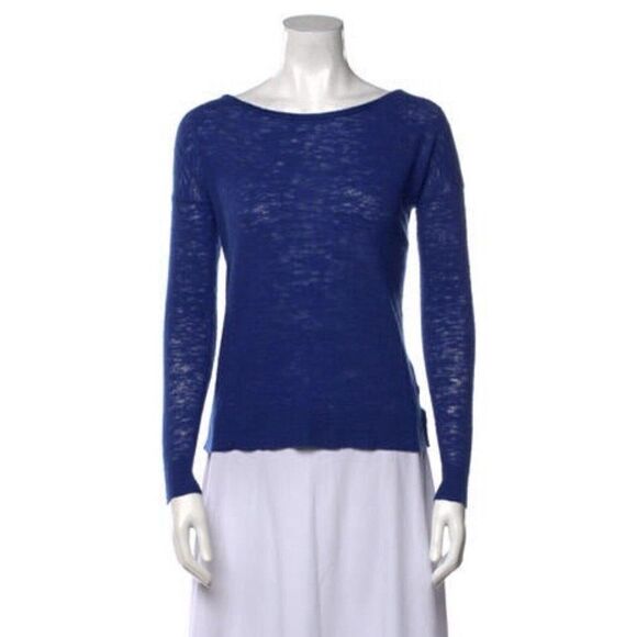 Joie Womens Solid Blue Long Sleeve Sweater Top Xs - Picture 1 of 7